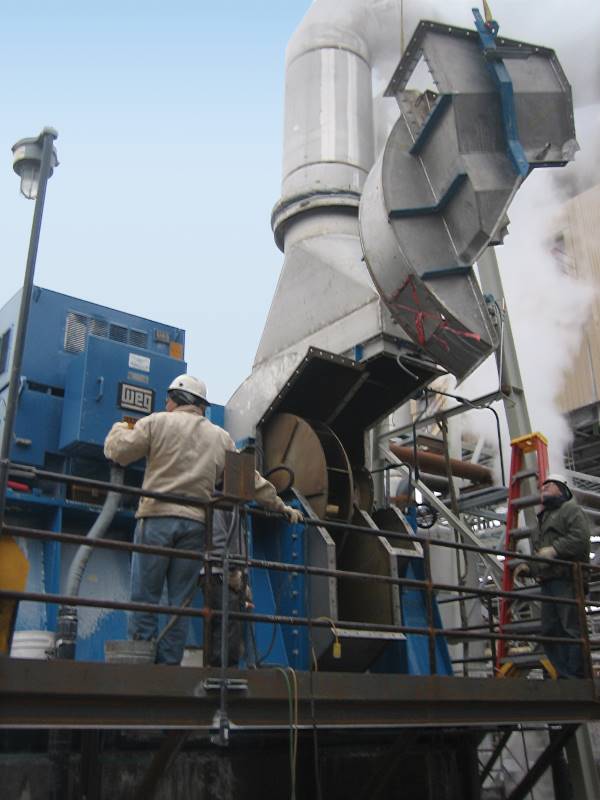 Industrial fan inside a building